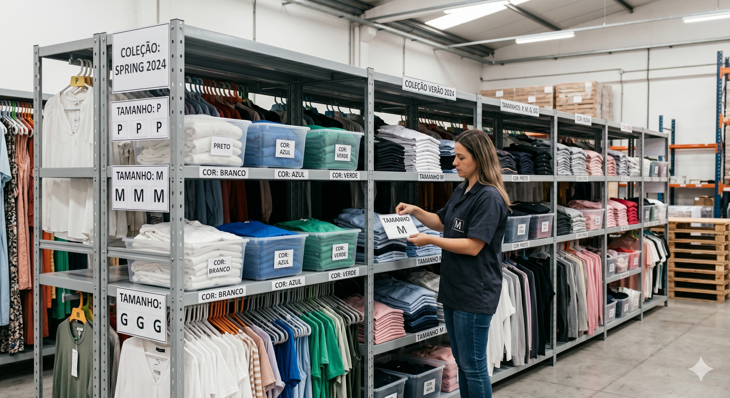 Como Organizar Estoque de Roupas por Tamanho, Cor e Coleção